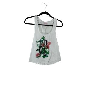 VS Pink Cotton Racerback Loose Fit Yoga Lounge Graphic Sleeveless Tee Tank Top